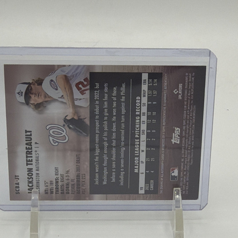Topps 2023 Stadium Club Jackson Tetreault Auto RC #SCBA-JT Nationals