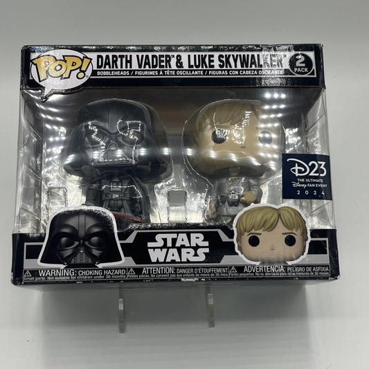 Disney D23 Expo Sticker Funko Pop! Exclusive Star Wars Luke & Darth Vader 2 pack