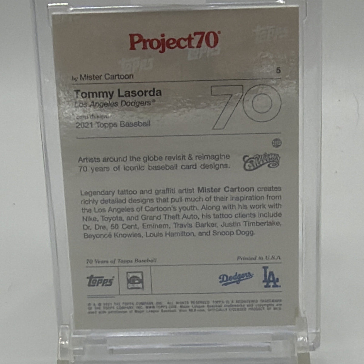 Topps 2021 Project 70 Tommy Lasorda #5 Los Angeles Dodgers Baseball Card