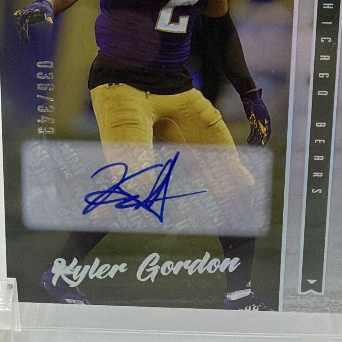 Panini 2022 Luminance Kyler Gordon #162 Rookie Auto 036/349 Chicago Bears