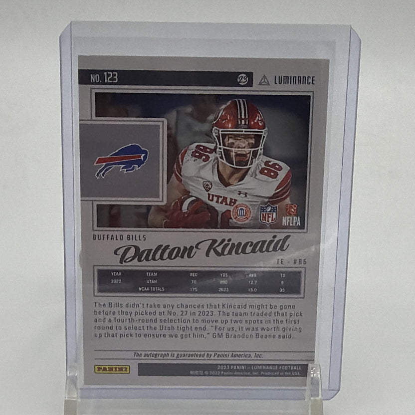 Panini 2023 Luminance Dalton Kincaid #123 RC Auto Autographs 305/350 Bills