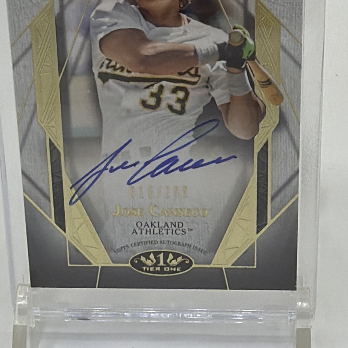 Topps 2022 Tier One Jose Canseco Tier One Talent Auto #T1TA-JC 015/299
