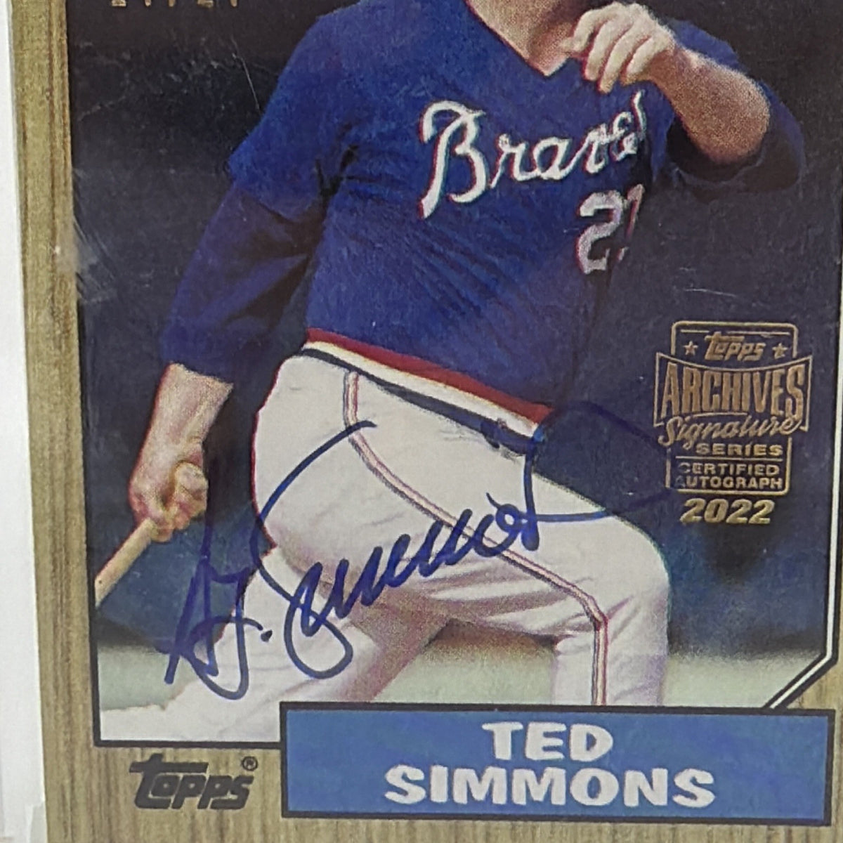 Topps 2022 Archives Signature Series Auto Ted Simmons #C-18 Braves 17/27