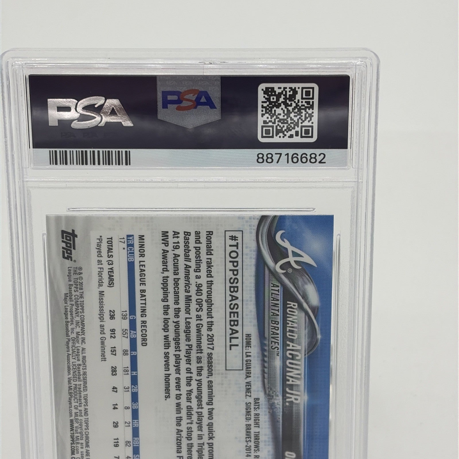 2018 Topps Chrome - Ronald Acuña Jr. #193  (RC)  PSA 10