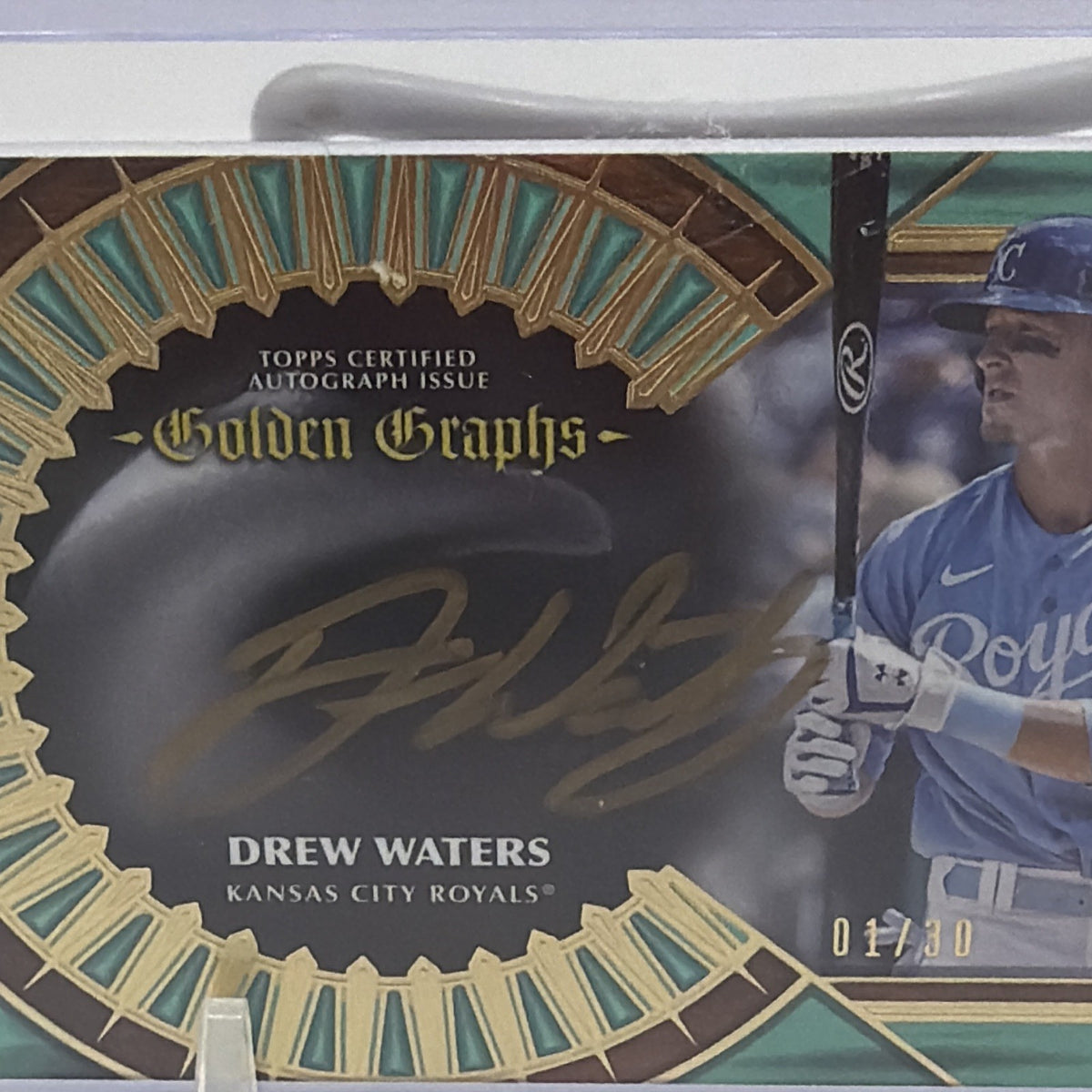 Topps 2023 Five Star Golden Graphs Gold Drew Waters Auto RC Royals #GG-DW 01/30