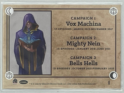 Critical Role 10th Anniversary Trading Cards, Full Base-Card Set