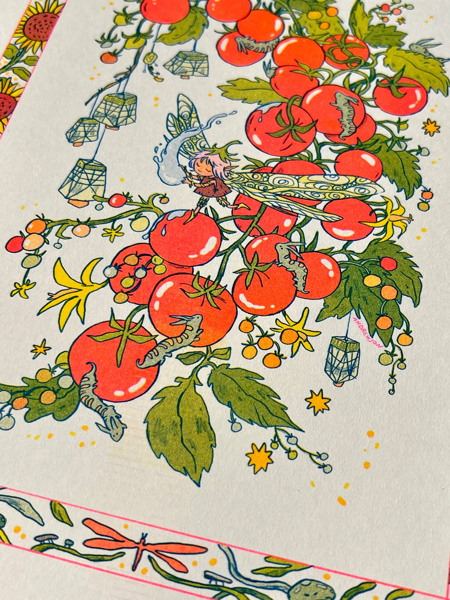 Sunflower Fairy Riso Print, Natalie Andrewson
