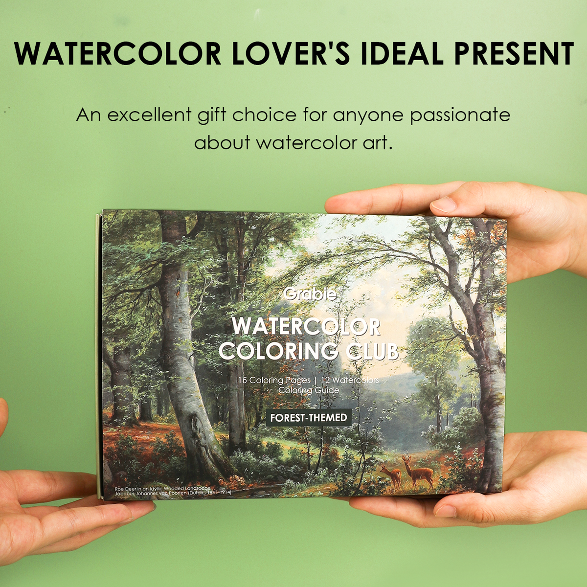 Forest-Themed Watercolor Coloring Club Box