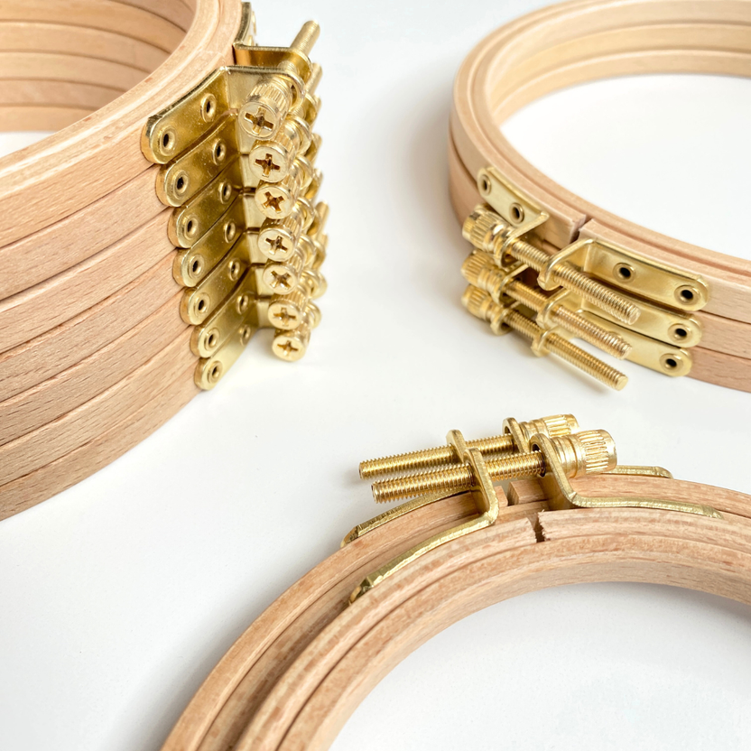 6 inch embroidery hoop, beechwood cross stitch hoop, wooden embroidery frame, classic stitch hoop, 6" hoop for needlepoint, brass screw embroidery hoop, polished beechwood hoop, hoop for cross-stitch and display, premium embroidery tools, embroidery hoop frame
