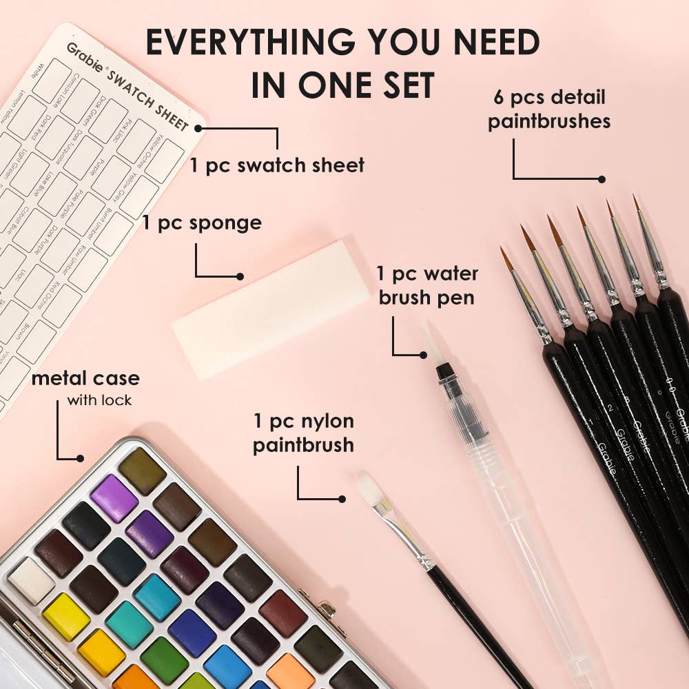 Watercolor Set Of 50 With Brush