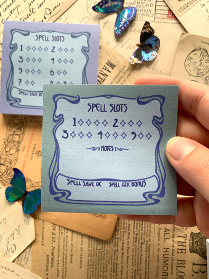 Spell slot sticky note for D&D