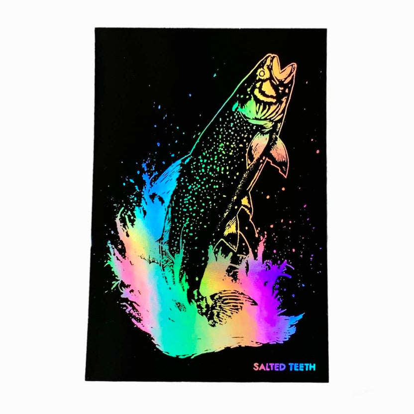 Rainbow Trout Holographic Vinyl Sticker – Salted Teeth
