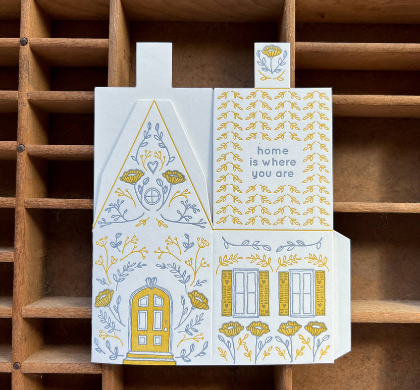 Home Is Where You Are 3D House Greeting Card