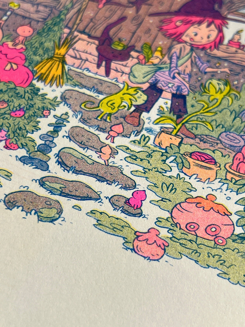 Little Witch House Riso Print by Natalie Andrewson
