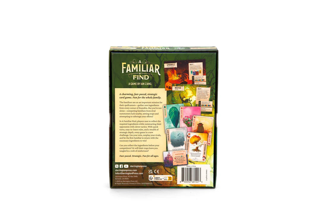 A Familiar Find fast-paced strategy card game set in Exandria featuring adorable familiars from Critical Role campaigns and magical ingredient collecting gameplay.  Beutiful, charming, adorable art.