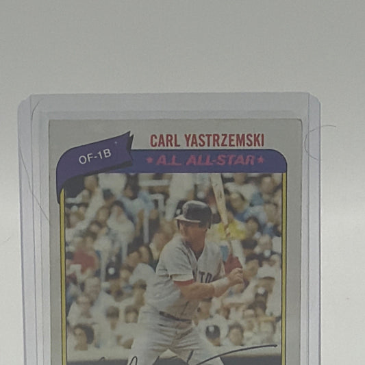 Front view of 1980 Topps Carl Yastrzemski AL All-Star baseball card 720