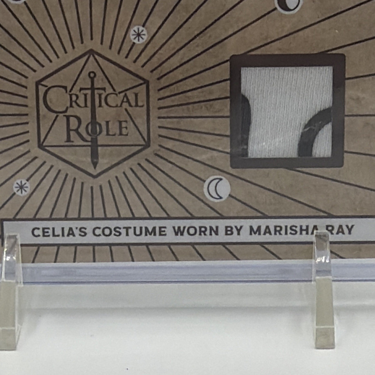 Close-up of the authentic Celia costume swatch worn by Marisha Ray