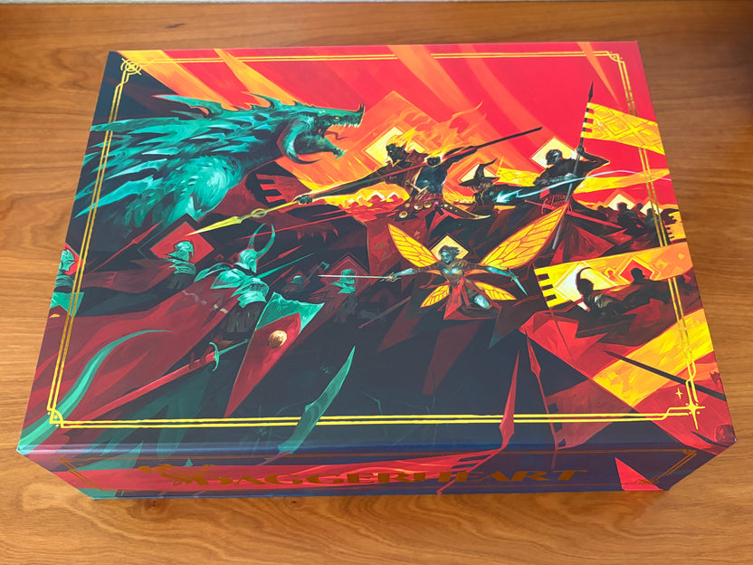 Daggerheart Hope & Fear Deluxe Edition collector's box by Darrington Press featuring dramatic wraparound artwork with gold foil accents.