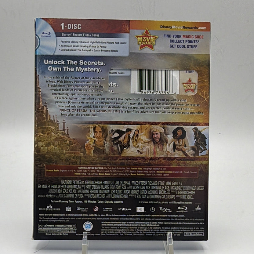 Back of Disney Prince of Persia: The Sands of Time Blu-ray case and slipcover