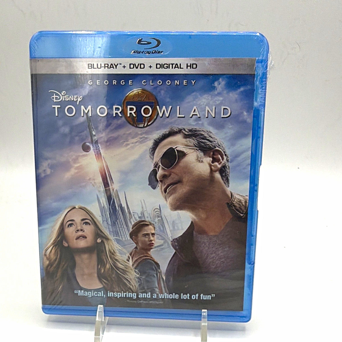 Front of Disney Tomorrowland 2015 Blu-ray, DVD and Digital HD combo pack
