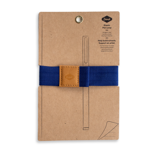 notebook pen loop, elastic pen holder, Denik pen loop, journal accessories, pen loop add-on, navy notebook pen holder, pen strap for notebooks, portable pen loop, school and office gift, writer's gift idea