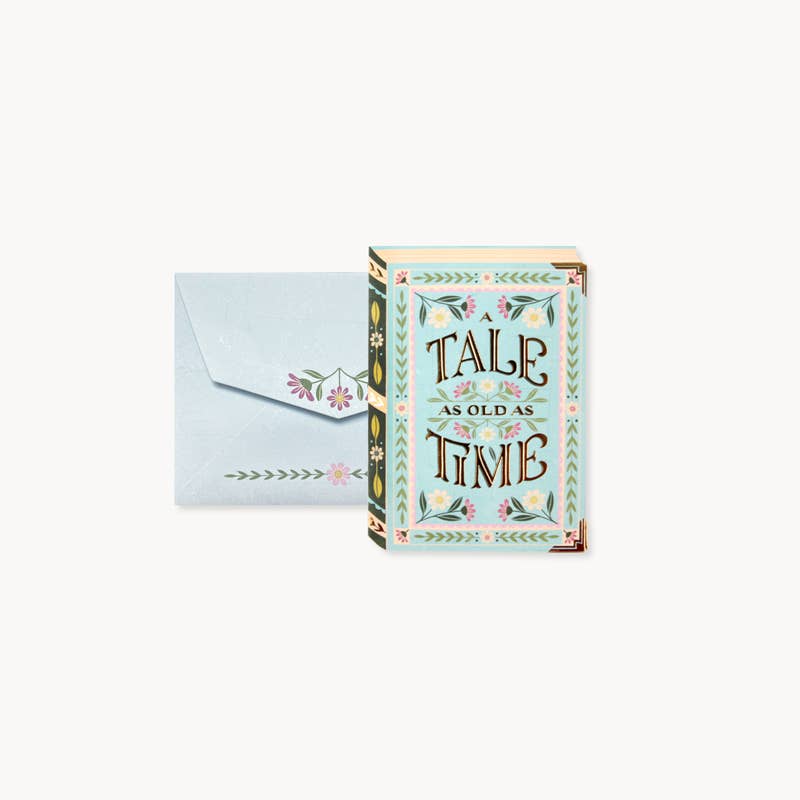 fairy tale pop-up card, storybook greeting card, castle pop-up, romantic card, keepsake card, 3D greeting card, gold foil stationery, floral envelope, artisan greeting card, handmade pop-up, Rogue and Rye stationery, Portland gift shop, collectible greeting cards, love card, fairytale stationery, paper-engineered card