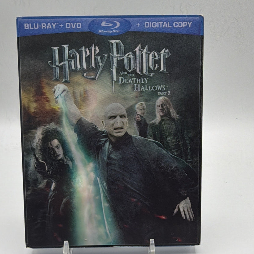 Front of Harry Potter and the Deathly Hallows Part 2 Blu-ray and DVD edition featuring Voldemort