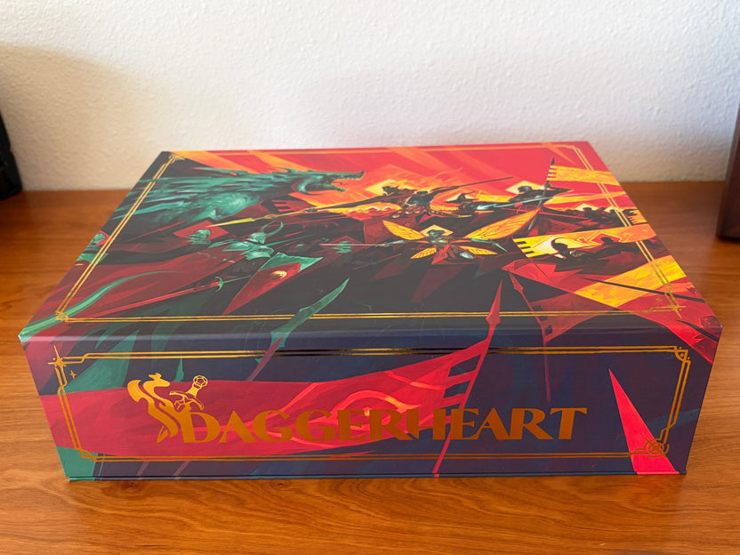 Front view of the Daggerheart Hope & Fear Deluxe Edition collector's box by Darrington Press.
