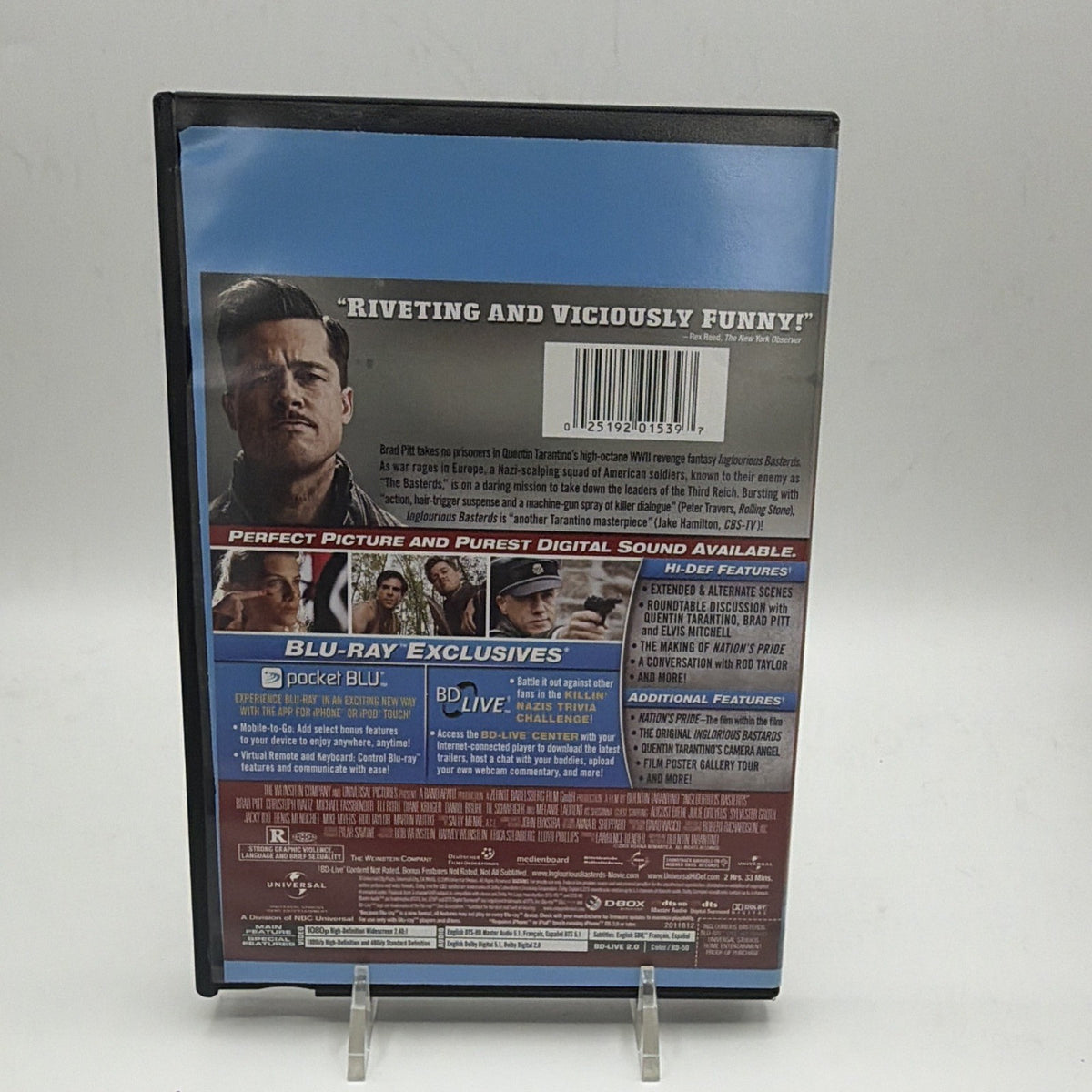 Back of Inglourious Basterds Blu-ray Special Edition case