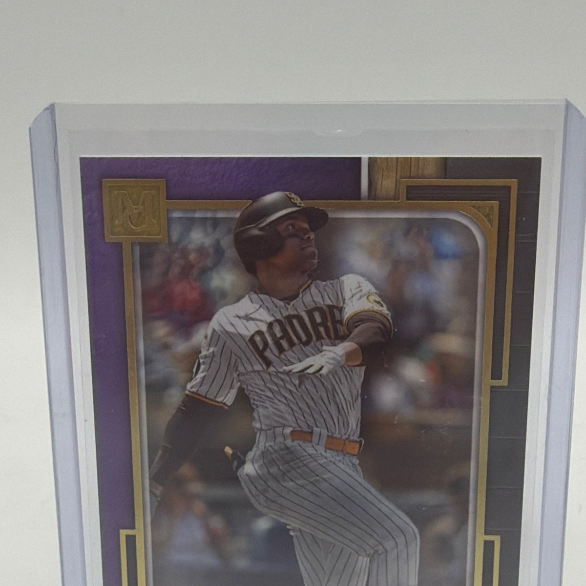 Front detail of 2023 Topps Museum Collection Juan Soto #2 Amethyst parallel