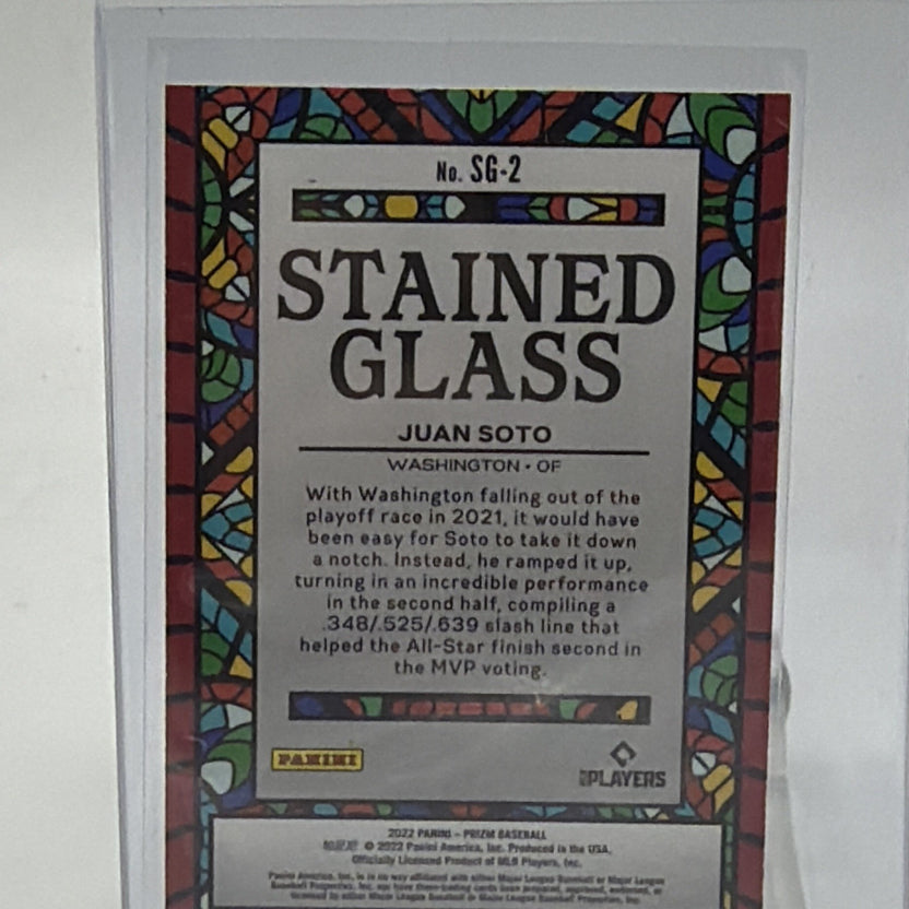 Detail of the back of Juan Soto Stained Glass #SG-2