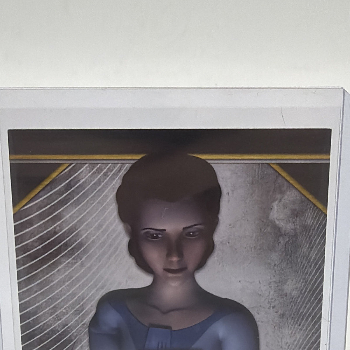 Detail of Princess Leia Organa artwork on Julie Dolan 2021 Topps Star Wars Bounty Hunters autograph #A-JD