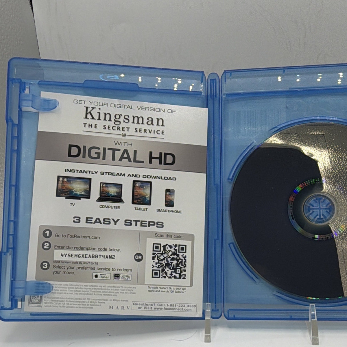 Kingsman: The Secret Service case with pictured Digital HD insert and Blu-ray disc