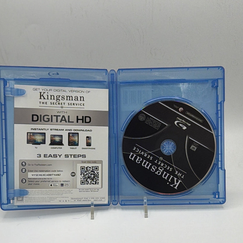 Open Kingsman: The Secret Service case showing Blu-ray disc and Digital HD insert
