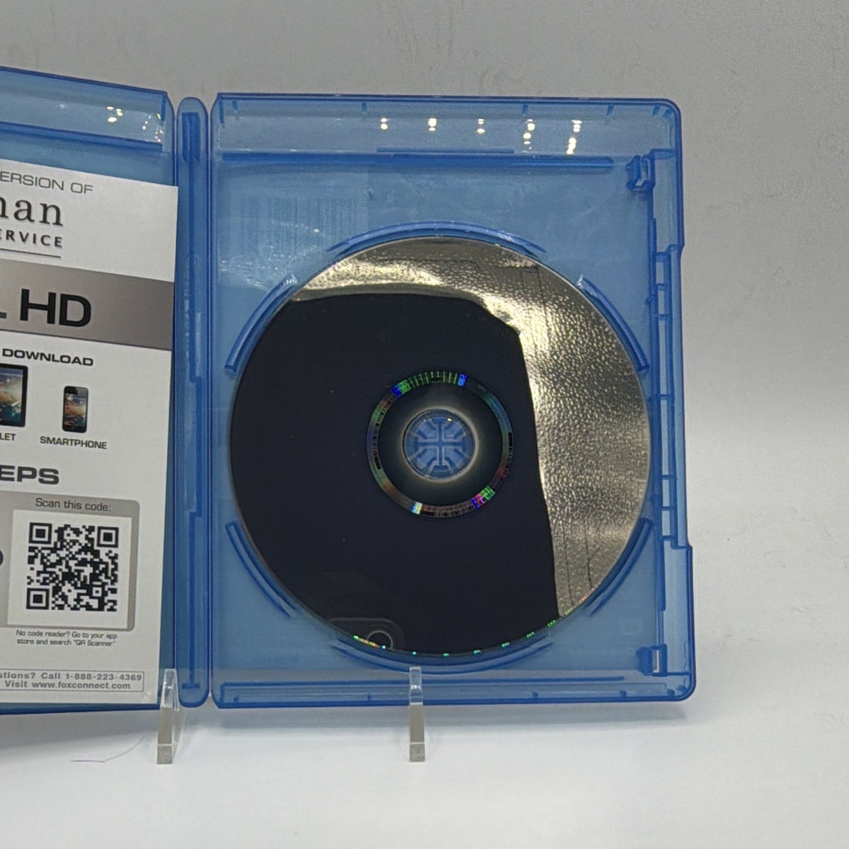Reflective read side of the Kingsman: The Secret Service Blu-ray disc