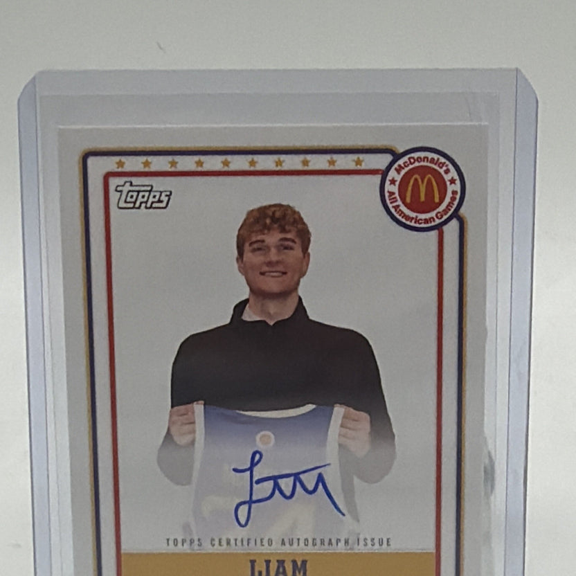 Close-up of Liam McNeeley 2024 Topps Chrome McDonald's All American #30 autograph
