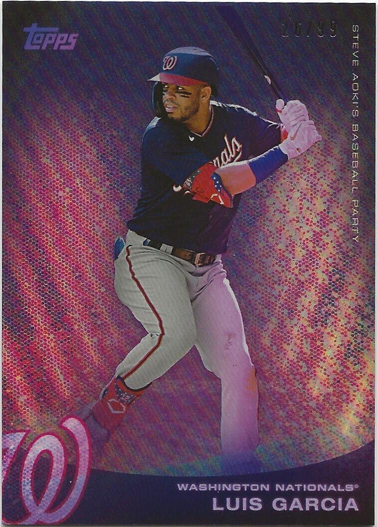 Full front view of Luis Garcia 2022 Topps x Steve Aoki Gold Burst autograph numbered 12/25
