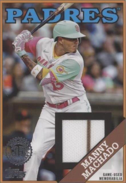 Close-up of Manny Machado 2023 Topps 1988 Baseball Relic #88R-MM