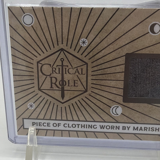 Front detail of the Marisha Ray clothing relic card from Critical Role 10th Anniversary