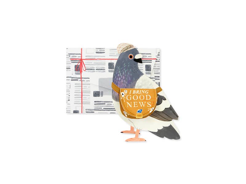 UWP Luxe, Dear Alchemy, messenger pigeon card, pop-up greeting card, interactive stationery, iridescent foil card, funny birthday card, congratulations card, small batch stationery, artisan card, collectible greeting cards, handmade pop-up, Rogue and Rye stationery, Portland gift shop, keepsake cards, clever greeting cards