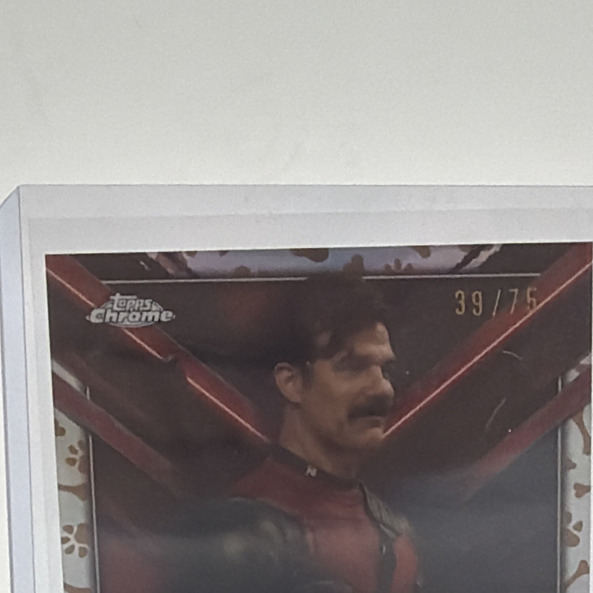 Front detail of Rob Delaney as Peter on Topps Chrome Deadpool Dogpool Refractor #TC-RB