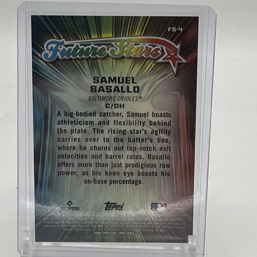 Back detail of Samuel Basallo 2026 Topps Chrome Future Stars #FS-4