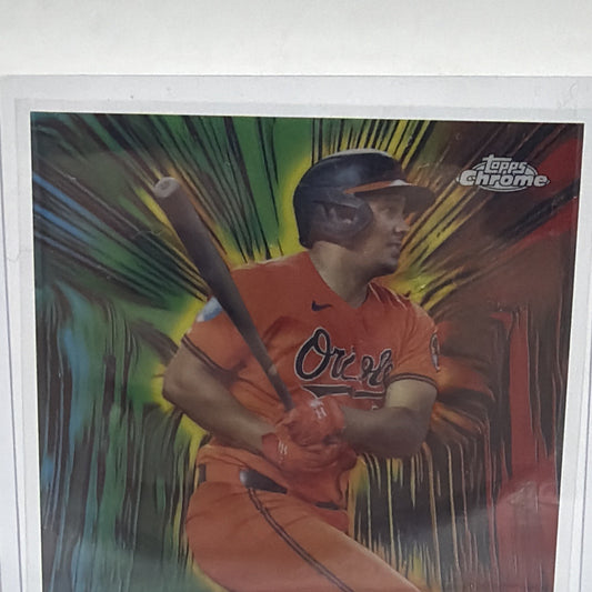 Front detail of Samuel Basallo 2026 Topps Chrome Future Stars Orange Refractor #FS-4