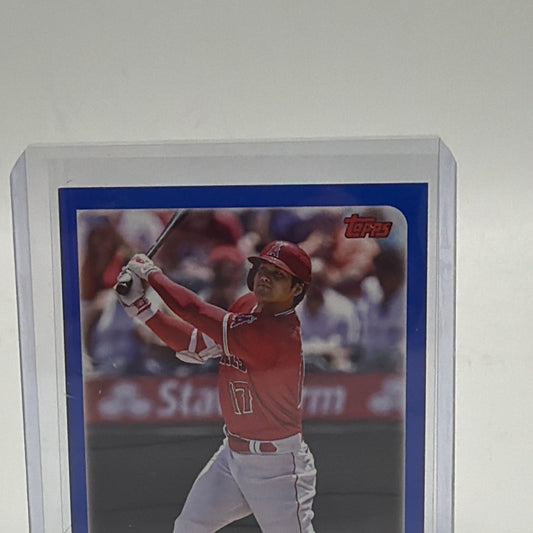 Front view of Shohei Ohtani 2023 Topps Archives #256 Blue Border parallel
