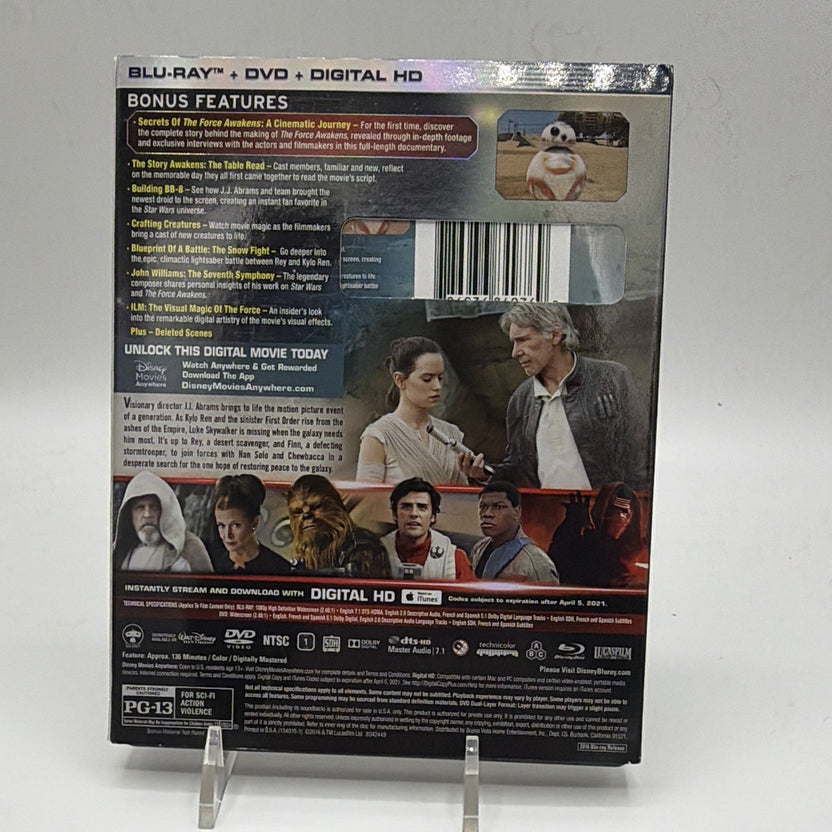 Back of Star Wars: The Force Awakens Blu-ray and DVD Collector's Edition case