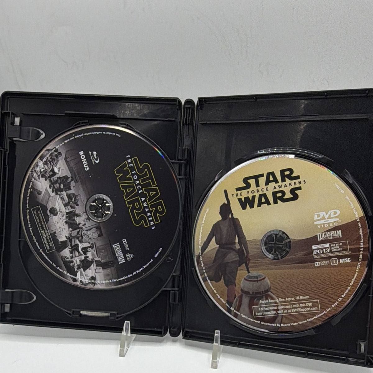 Open Star Wars: The Force Awakens Collector's Edition showing all three included discs