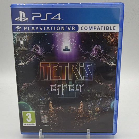 Front of Tetris Effect for PlayStation 4, PS VR compatible PAL release rated PEGI 3