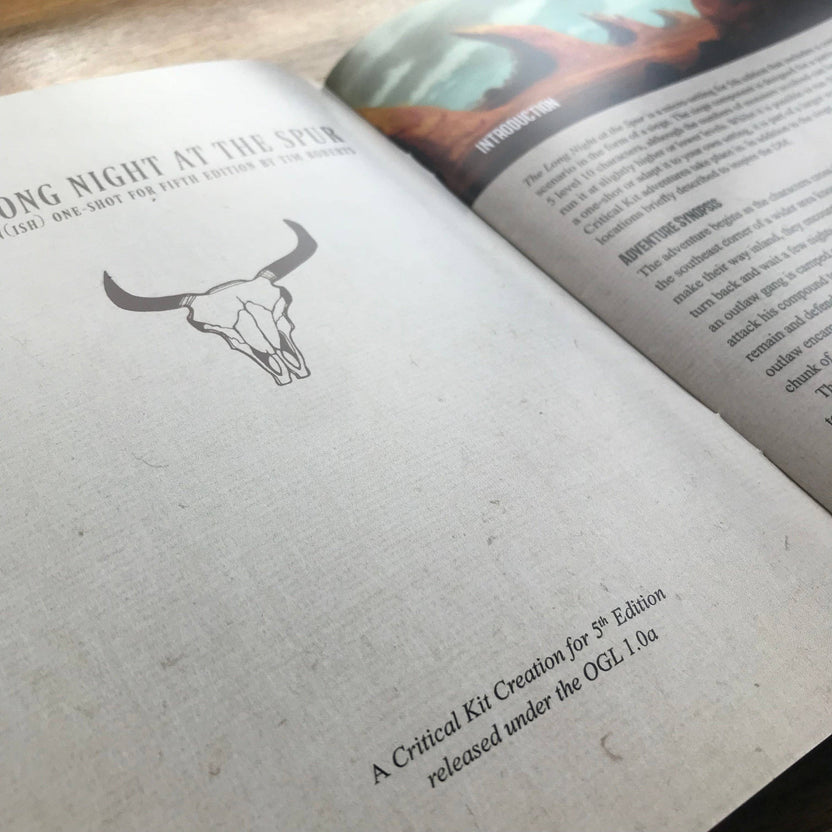 The Long Night at The Spur, western fantasy DND one-shot, siege DND 5e adventure, level 10 DND one-shot, Tim Roberts DND module, orc rancher DND, fantasy wild west one-shot, DND siege mechanics, boompowder weapons 5e, 5e western-themed adventure