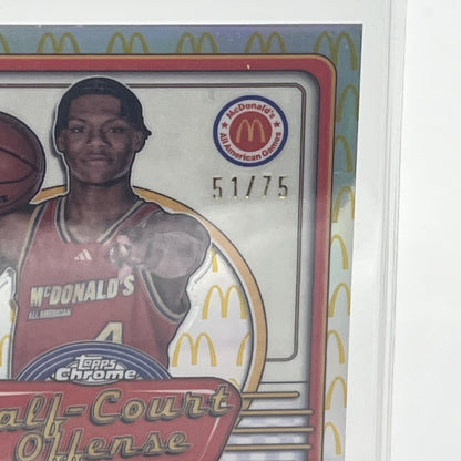 Ace Bailey Topps Chrome McDonalds All American Autographed 51/75 Top 3 Pick Ace Bailey autograph card, Ace Bailey Topps Chrome 2024, McDonald's All American auto, NBA draft prospect card, 51/75 serial numbered card, Ace Bailey rookie auto, Topps Chrome McDonalds RC, projected NBA top 3 pick, 2024 basketball hobby box hit, basketball auto card
