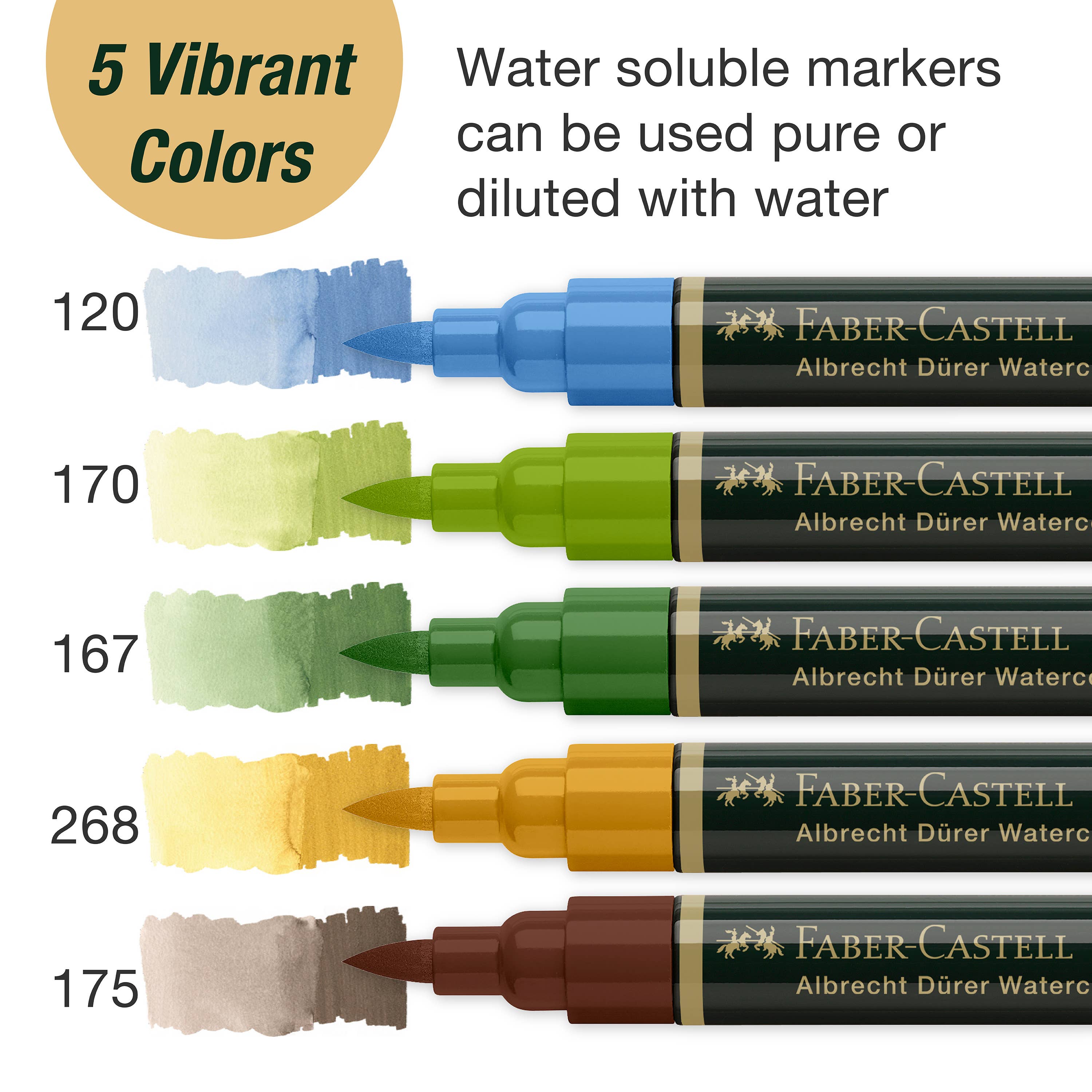 Albrecht Dürer watercolor markers, Faber-Castell artist markers, watercolor brush markers, dual tip watercolor pens, watercolor sketching tools, plein air art supplies, travel watercolor markers, water-soluble markers, watercolor markers for artists, professional art markers